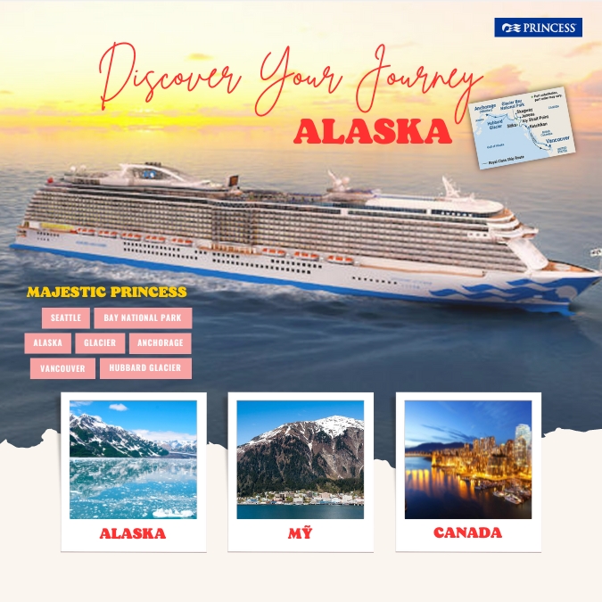 ĐỊA CỰC ALASKA TRÊN SIÊU DU THUYỀN MAJESTIC PRINCESS QUA MỸ – CANANDA